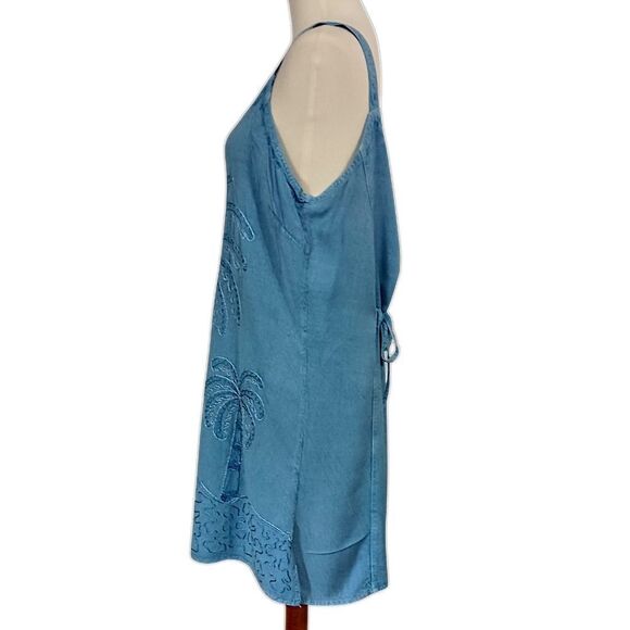 Raya Sun Embroidered Dress XL Coverup Bohemian Festival Y2K Vtg 90s Palm Trees - Picture 6 of 16